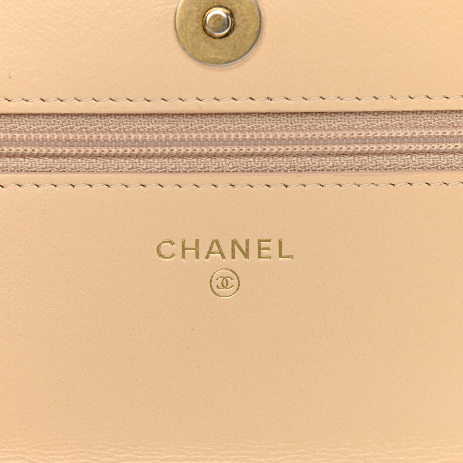 Chanel Goatskin Quilted Chanel 19 Wallet On Chain WOC Beige 6 of 14