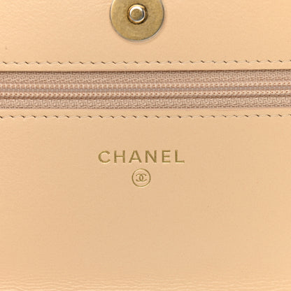 Chanel Goatskin Quilted Chanel 19 Wallet On Chain WOC Beige 6 of 14