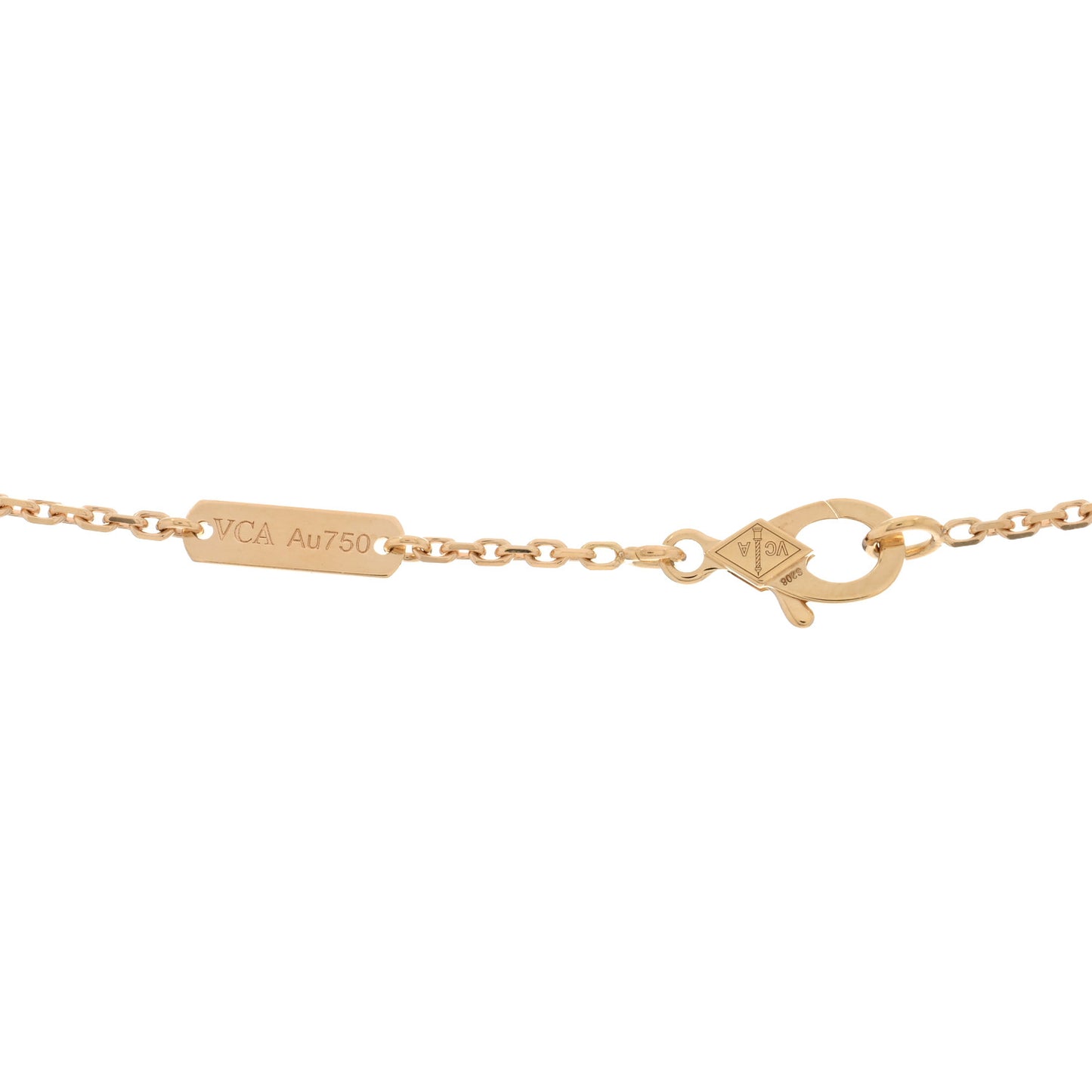 18K Yellow Gold Mother of Pearl Vintage Alhambra Pendant Necklace