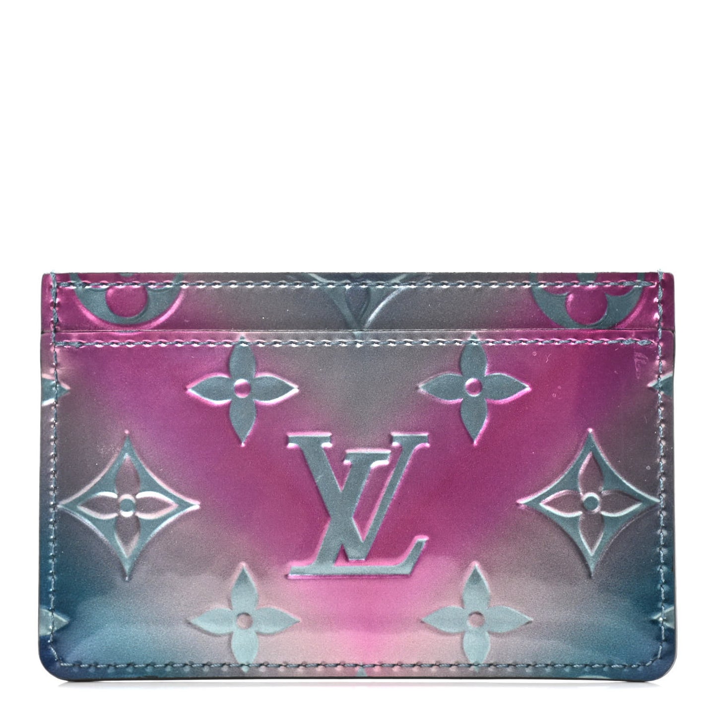 Metallic Vernis Card Holder Blue Pink