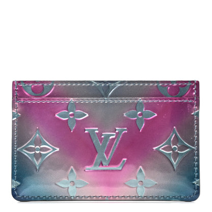 Louis Vuitton Metallic Vernis Card Holder Blue Pink 1 of 6