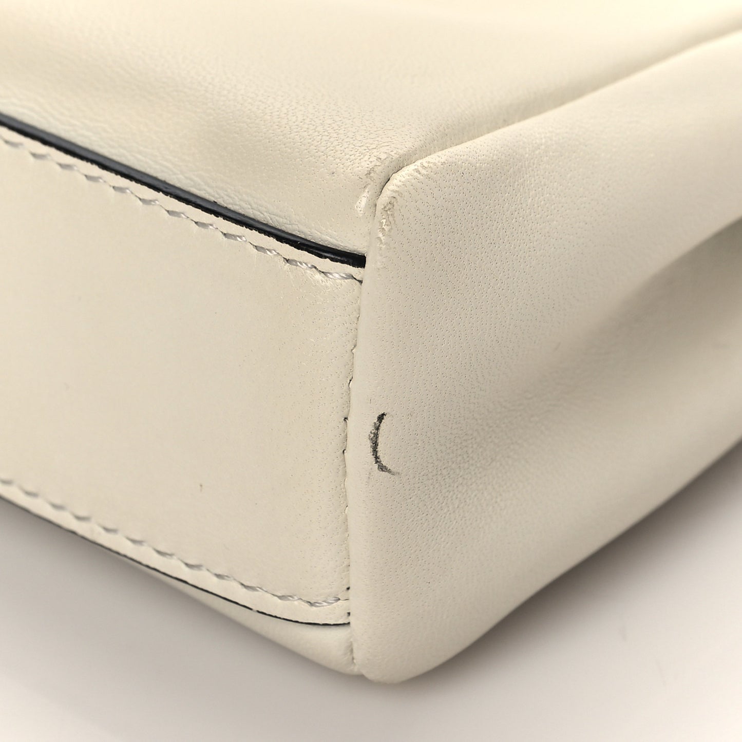 Shiny Nappa Micro Peekaboo Iconic Satchel White