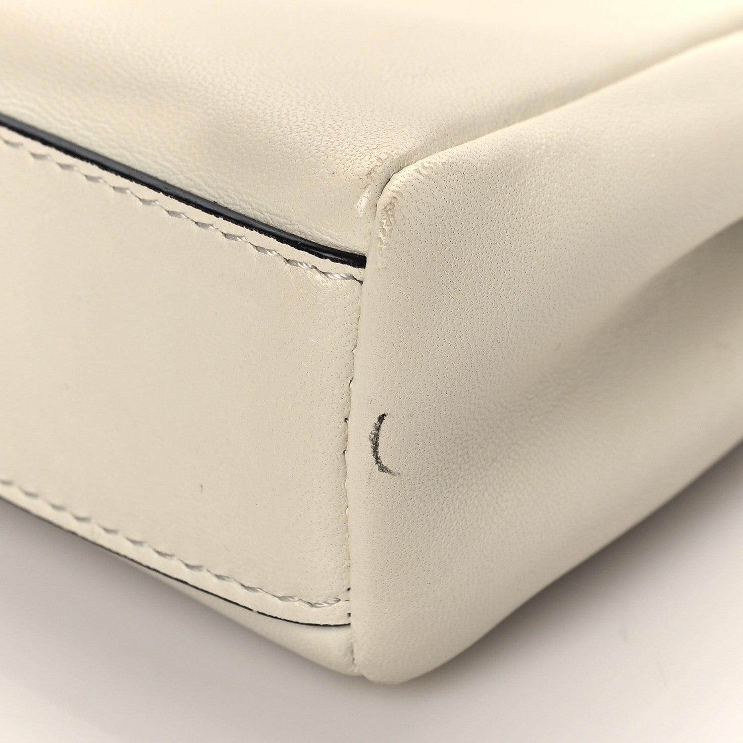 Fendi Shiny Nappa Micro Peekaboo Iconic Satchel White 9 of 11