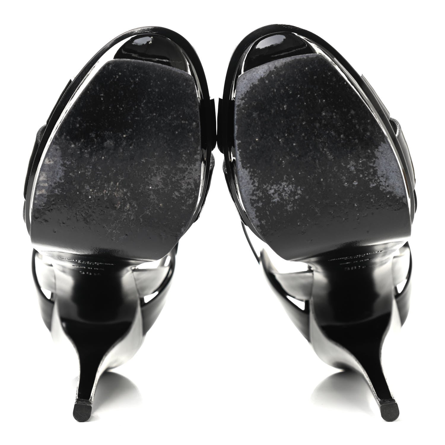 Saint Laurent Patent Tribute 105 Platform Sandals 38.5 Black 5 of 8
