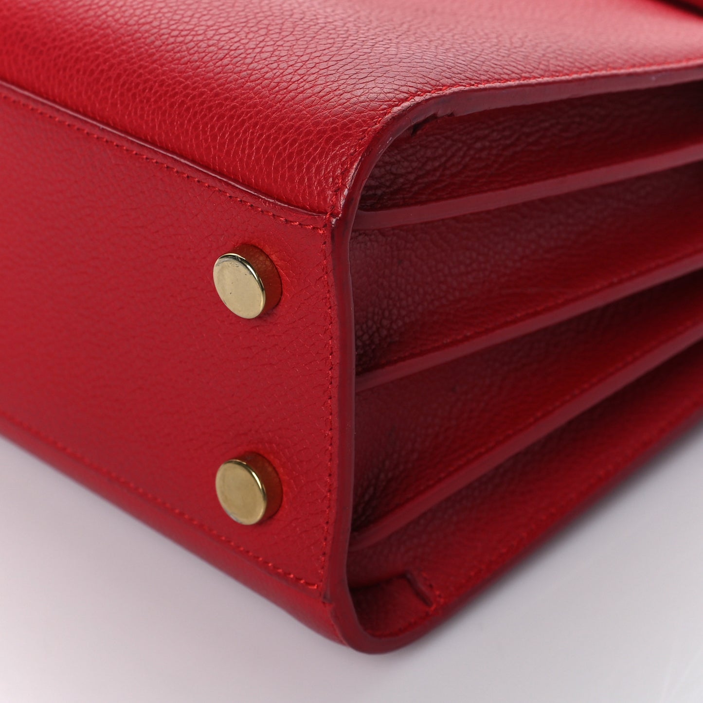Grained Calfskin Nano Sac De Jour Lipstick Red