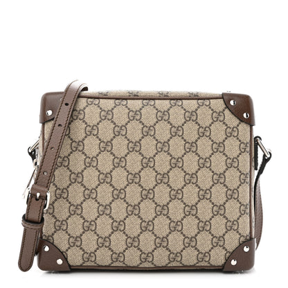 Gucci GG Supreme Monogram Textured Calfskin Square Messenger Bag Beige Ebony New Acero 1 of 10