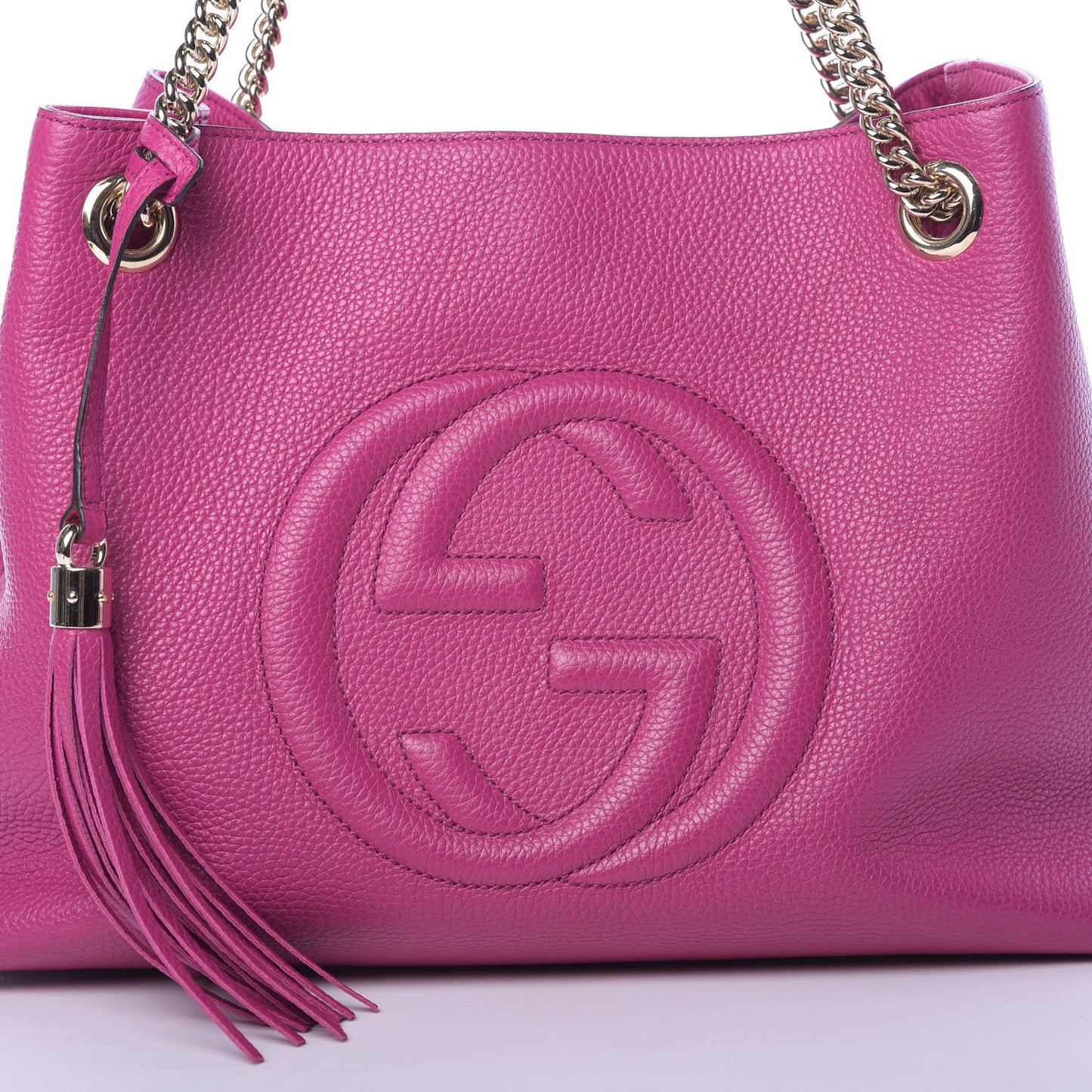 Cellarius Calfskin Medium Soho Chain Shoulder Bag Bright Bouganville