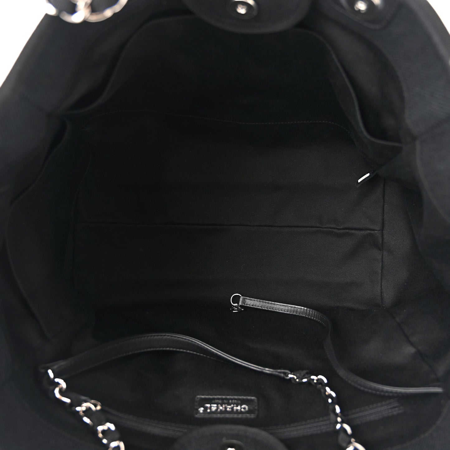 Canvas Pearl Medium Deauville Tote Black