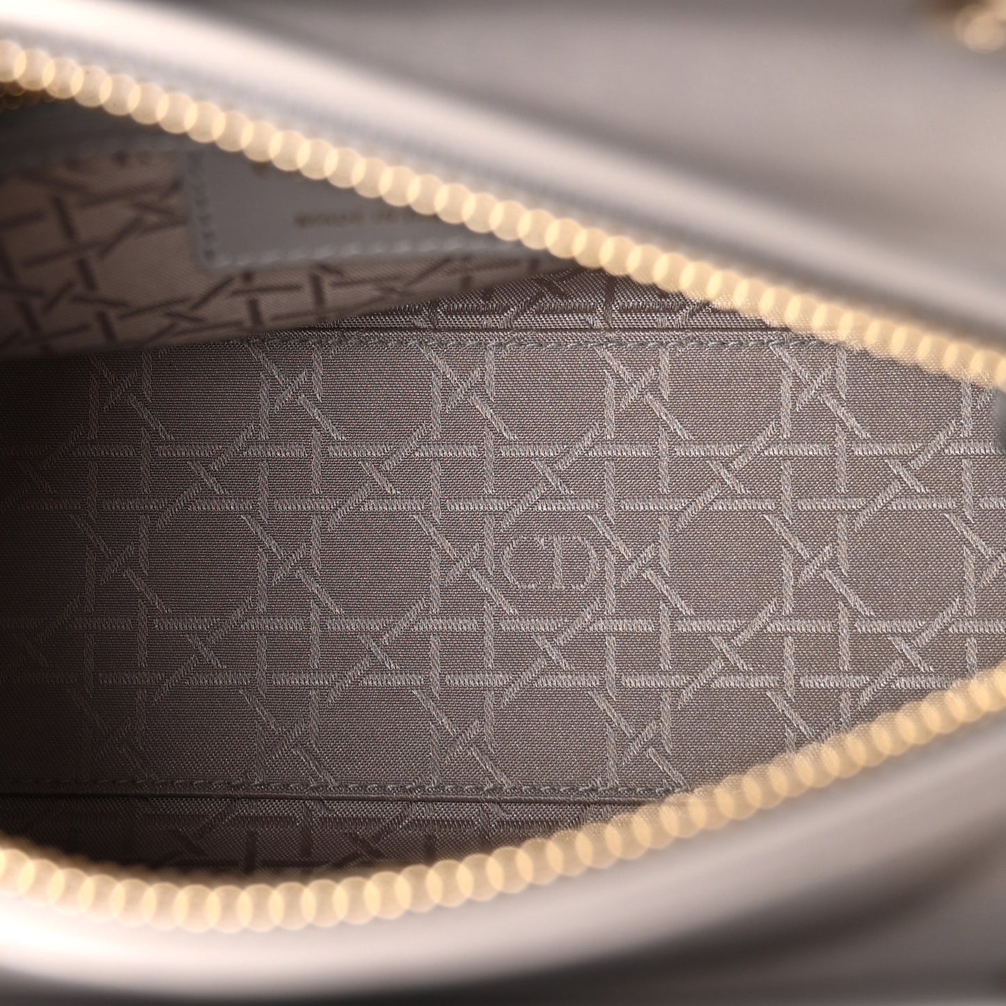 Lambskin Cannage Medium Lady Dior Grey