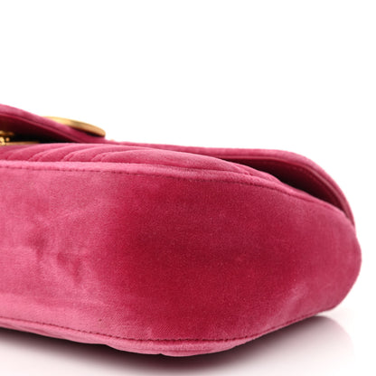Gucci Velvet Matelasse Small GG Marmont Shoulder Bag Light Raspberry Rose 10 of 10