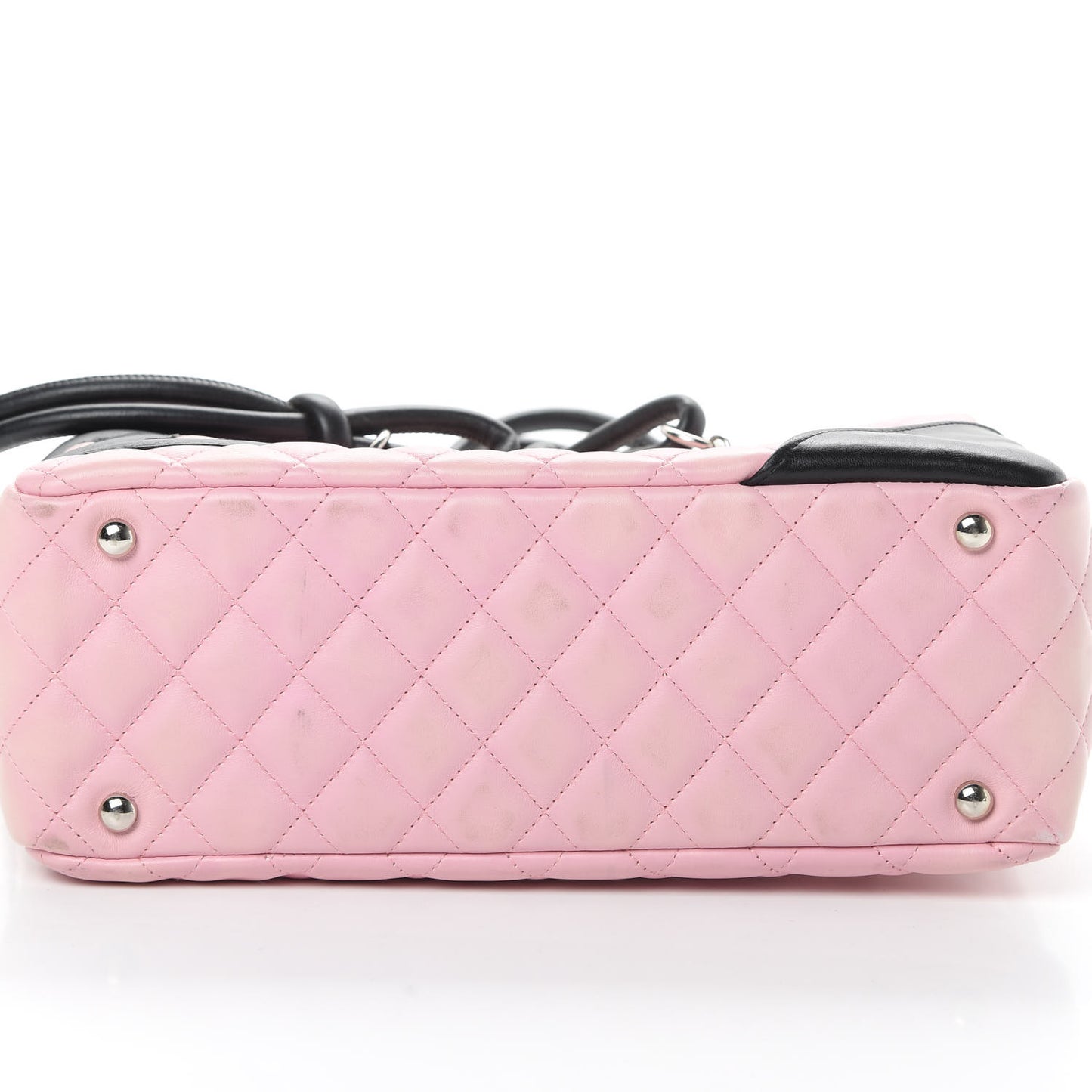 Calfskin Quilted Large Cambon Bowler Pink Black