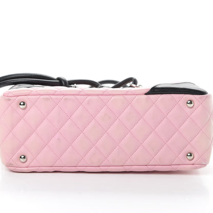 Chanel Calfskin Quilted Large Cambon Bowler Pink Black 13 of 17