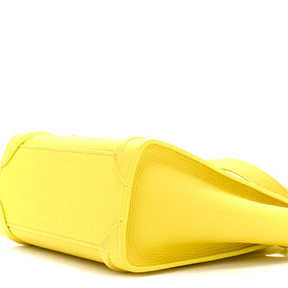 Celine Drummed Calfskin Nano Luggage Citron 10 of 10