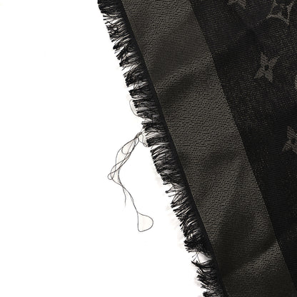 Louis Vuitton Silk Lurex Wool So Shine Monogram Shawl Black 3 of 4