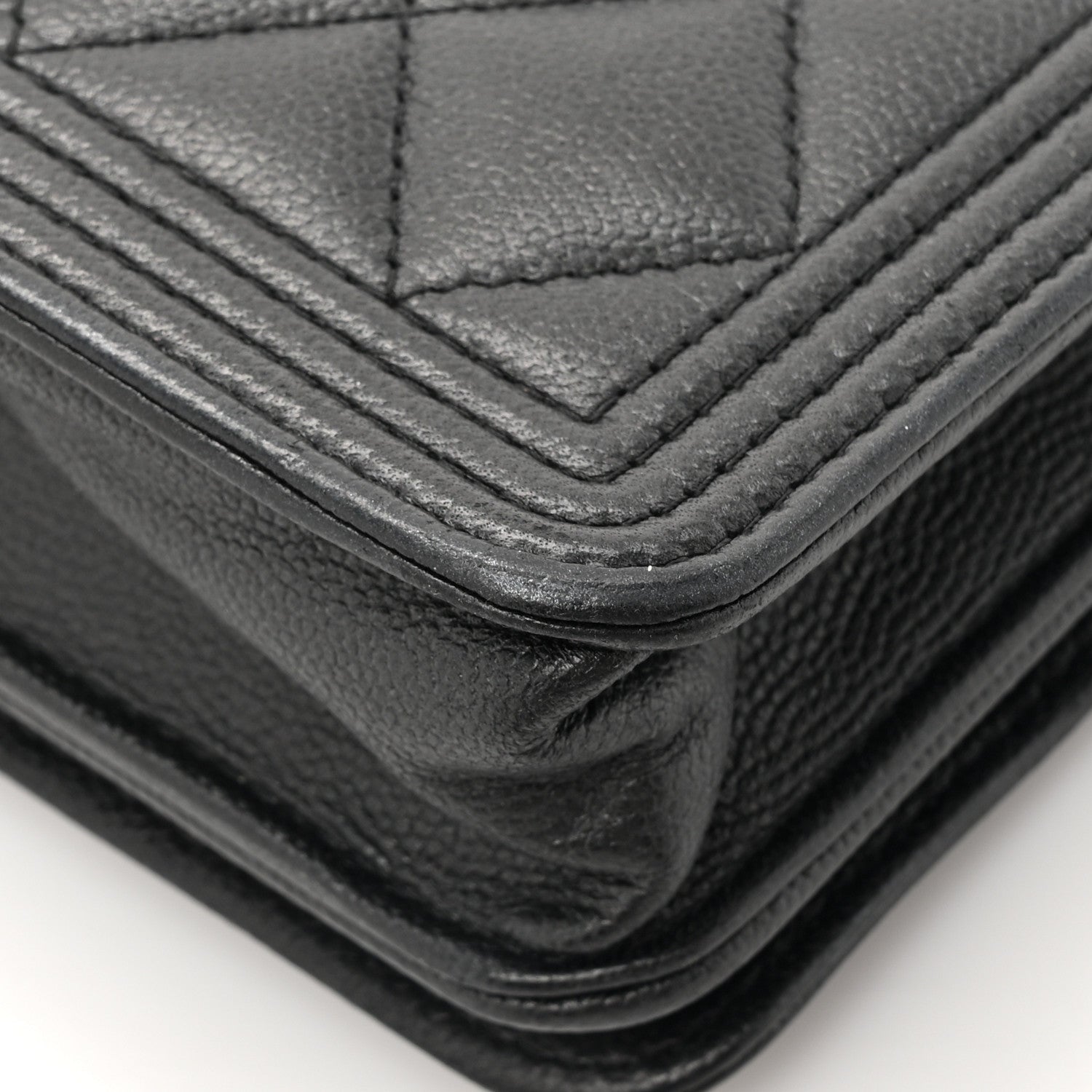 Chanel Caviar Quilted Boy Wallet On Chain WOC So Black 17 of 17