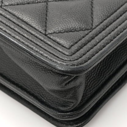 Chanel Caviar Quilted Boy Wallet On Chain WOC So Black 17 of 17