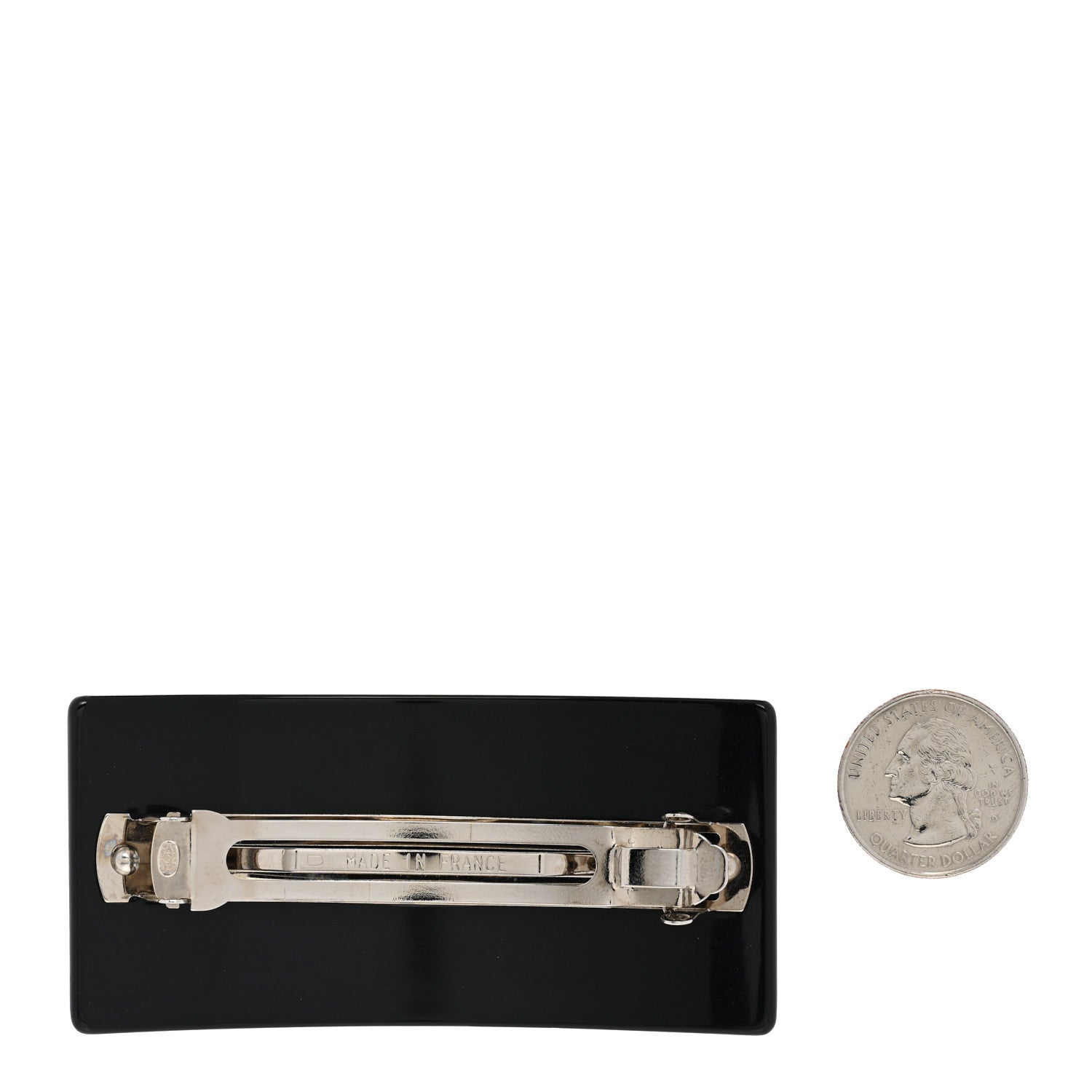 Chanel Resin Pearl CC Hair Clip Barrette Black 2 of 4