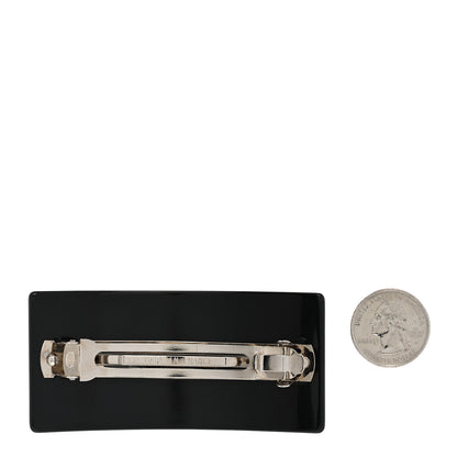 Chanel Resin Pearl CC Hair Clip Barrette Black 2 of 4