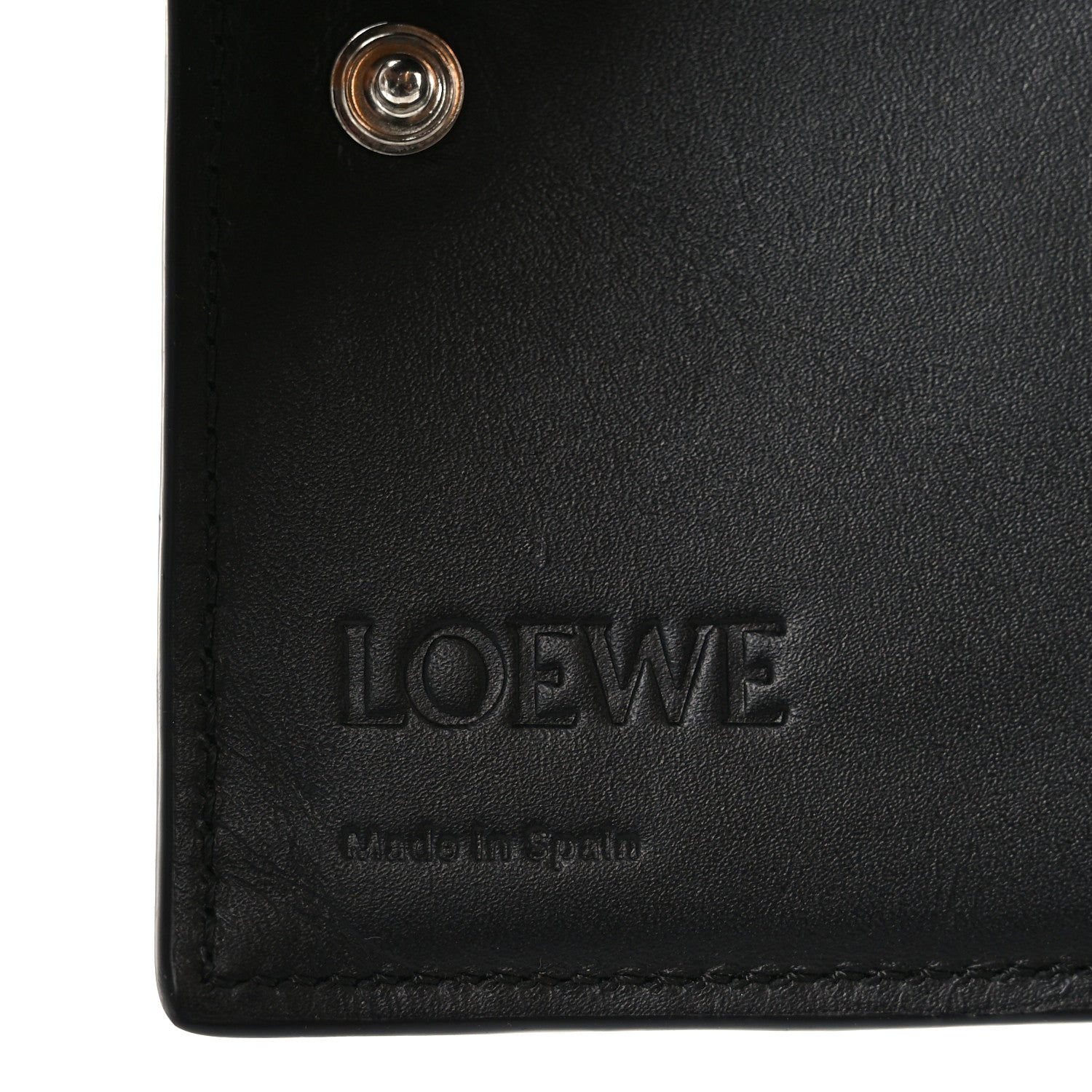 Loewe Calfskin Puzzle Zip Slim Compact Bi-Fold Wallet Black