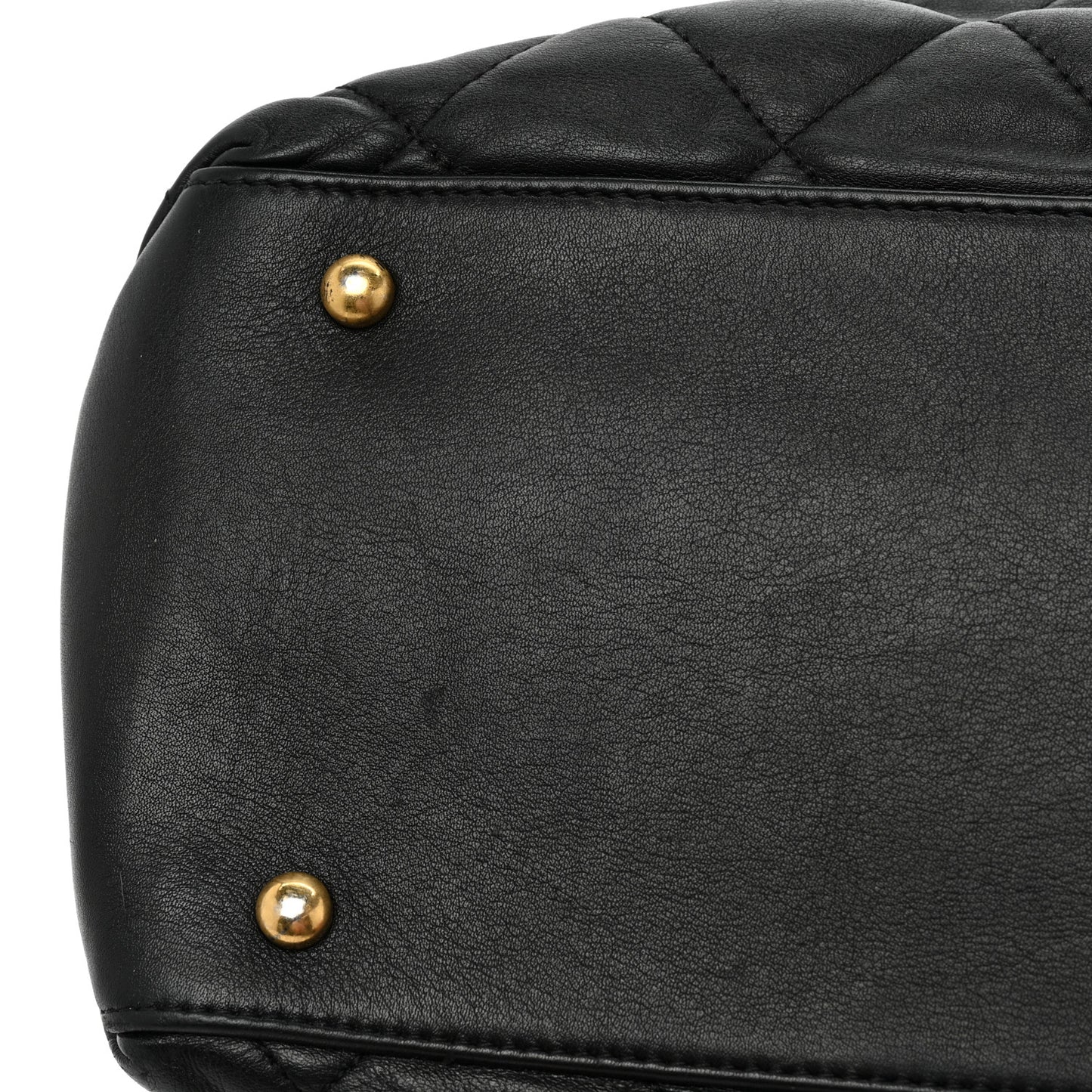 Calfskin Quilted Large Soft Elegance Tote Black
