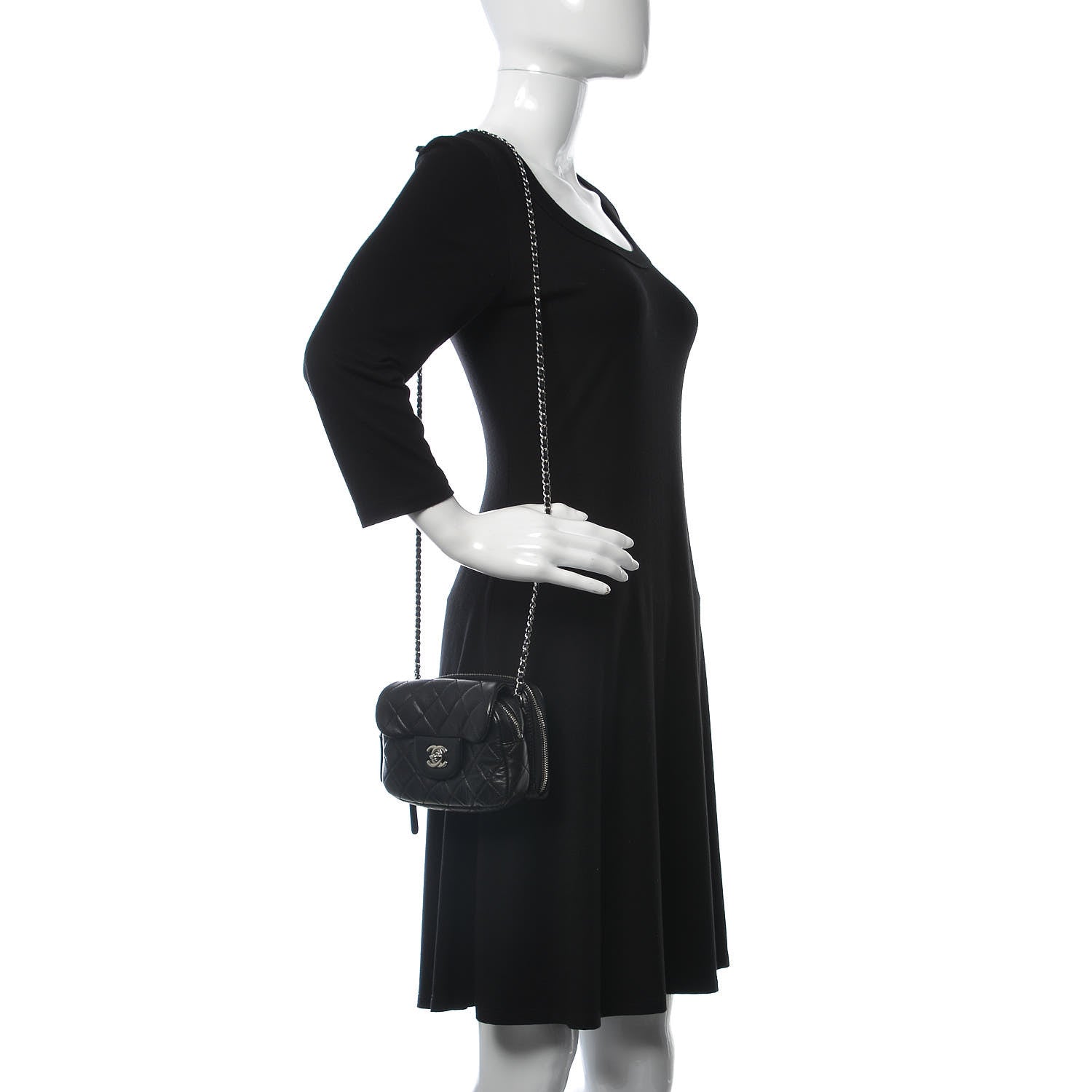 Chanel Lambskin Quilted New Mini Flap Black 2 of 11