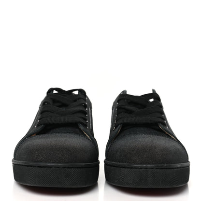 Christian Louboutin Glitter Calfskin Vieira Flat Sneakers 40 Black 3 of 9