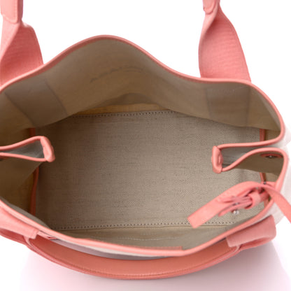 Balenciaga Cotton Canvas Satin Calfskin S Navy Cabas Natural Rose Ballerine 6 of 14