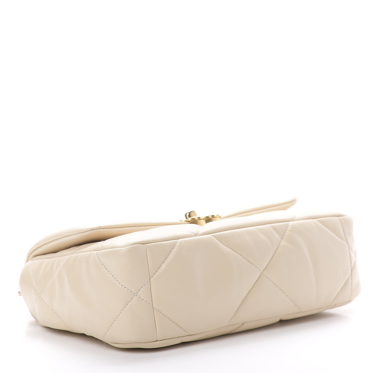 Goatskin Quilted Medium 19 Flap Beige