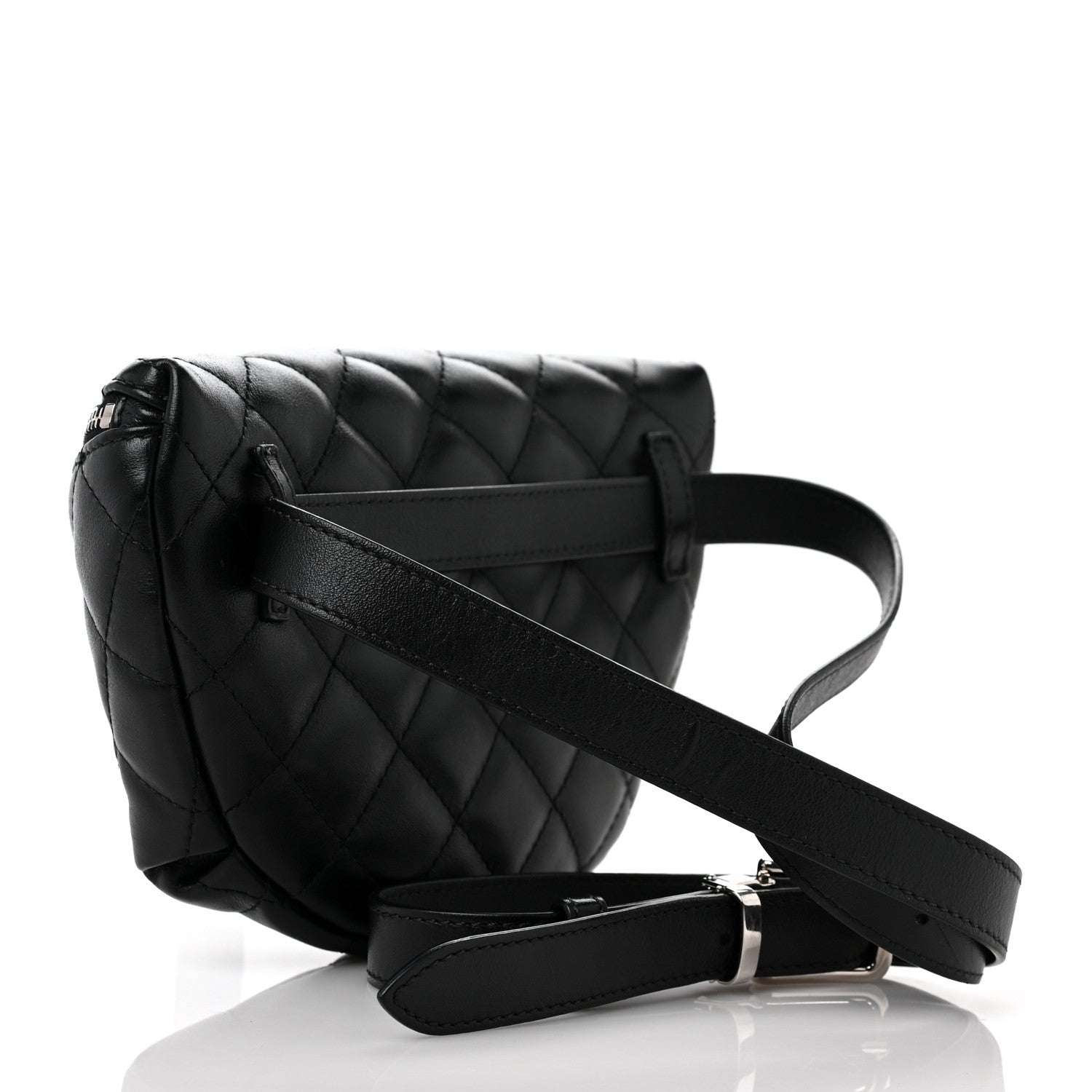 Chanel Lambskin Quilted Waist Belt Bag Black 2 of 8