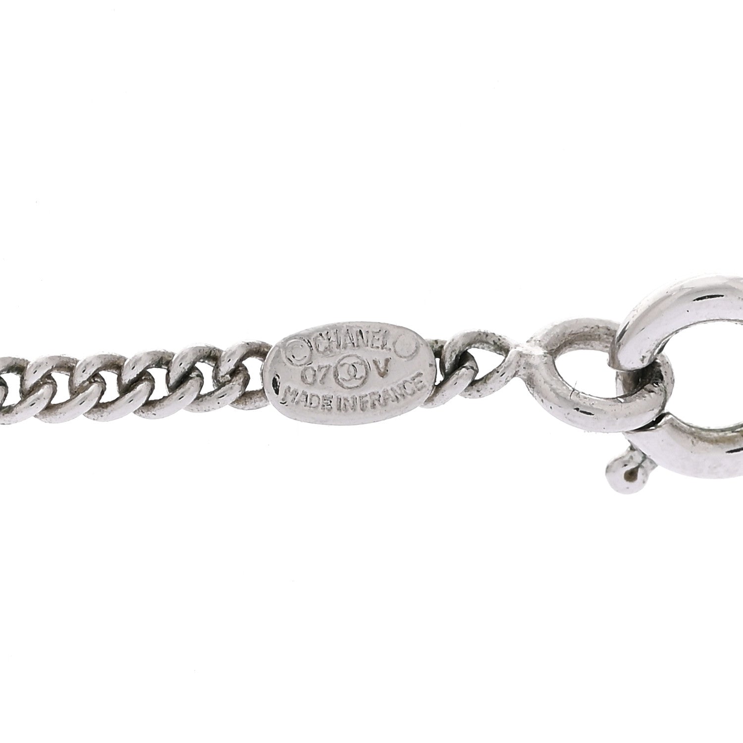 Chanel Enamel CC Pendant Necklace Black Silver 3 of 3