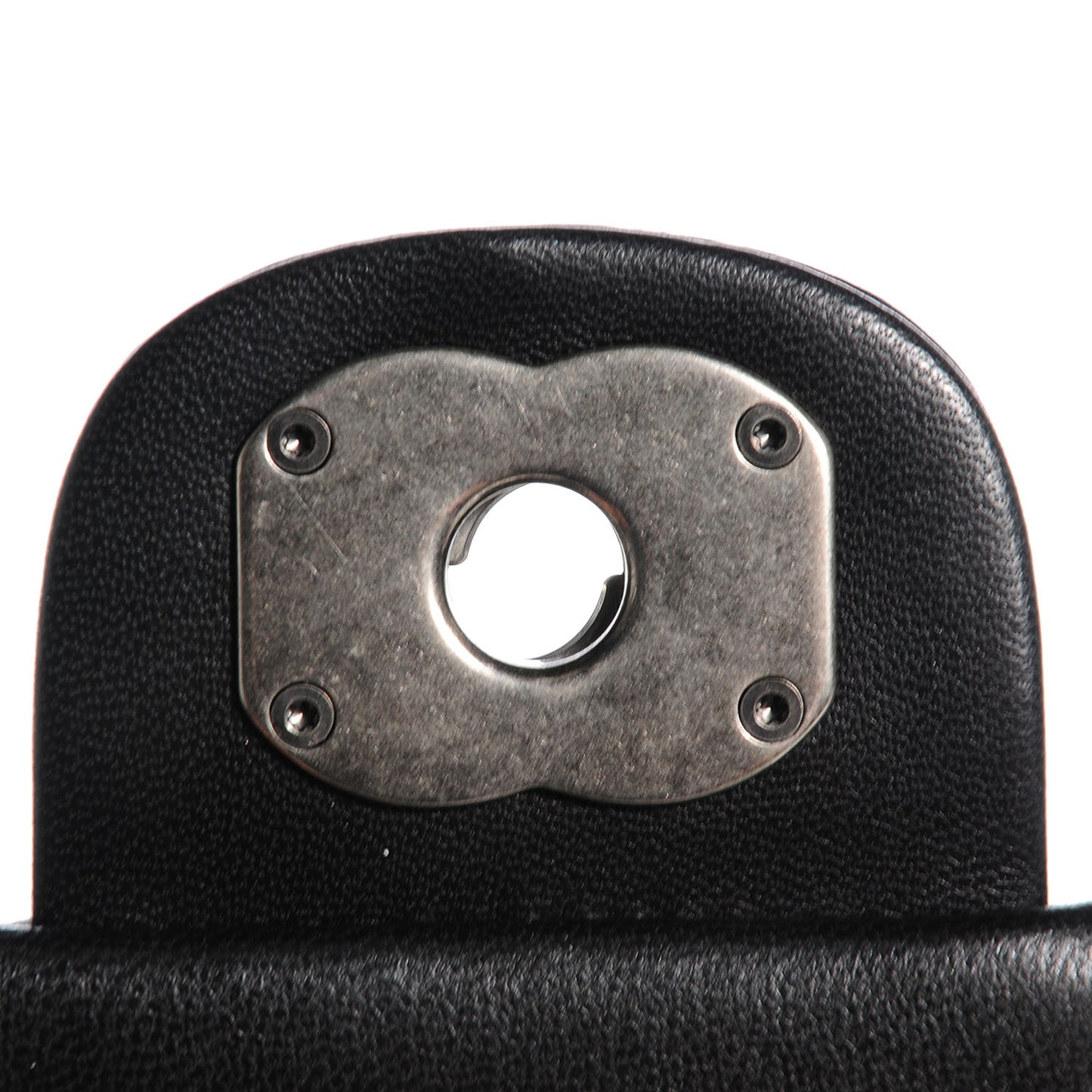 Calfskin Double Stitch Hamptons Clutch with Chain Black