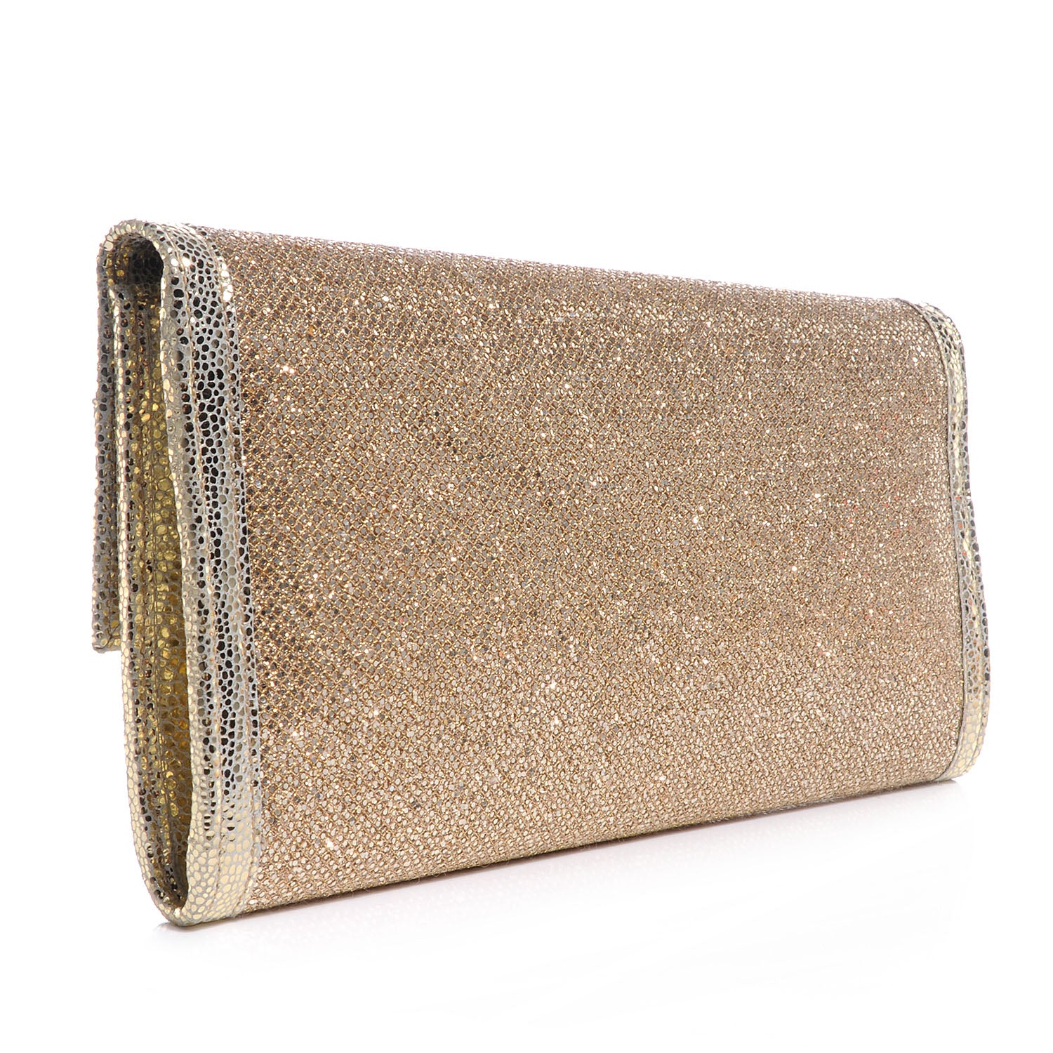 Jimmy Choo Glitter Fabric Reese Clutch Wallet Metallic 3 of 10