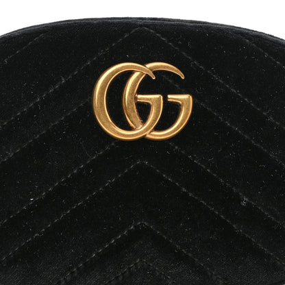 Gucci Velvet Matelasse GG Marmont Belt Bag 85 34 Black 8 of 10