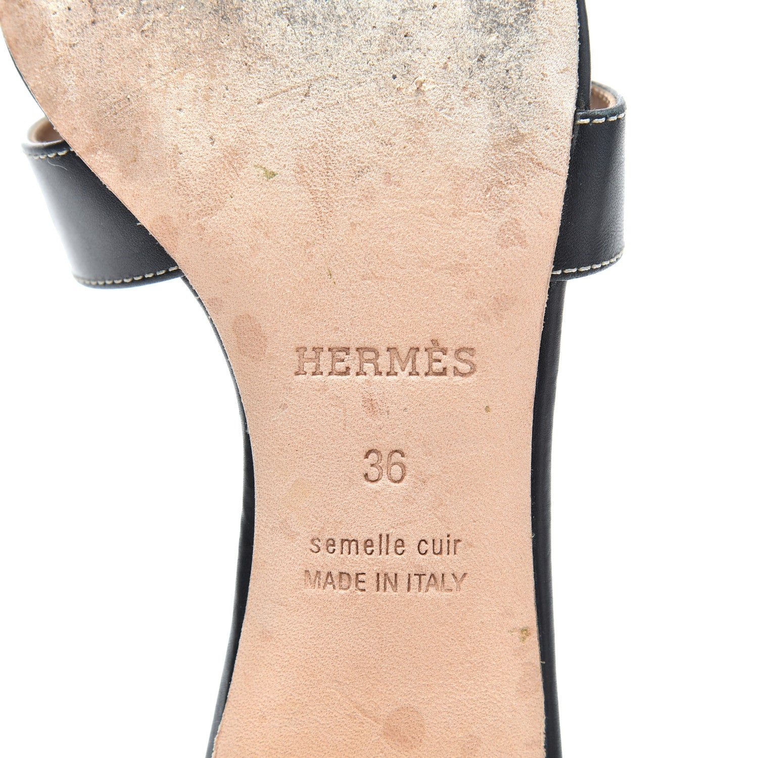 Hermes Calfskin Oasis Sandals 36 Black 6 of 18