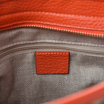 Gucci Monogram Dollar Calfskin Small Bree Tote Beige Ebony Sun Orange 8 of 10