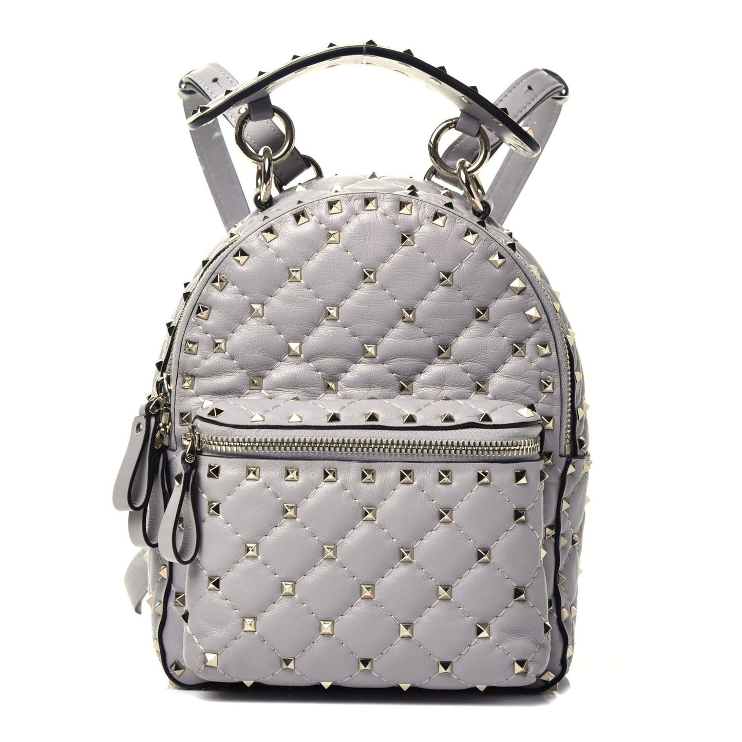 Nappa Quilted Mini Rockstud Spike Backpack Pastel Grey