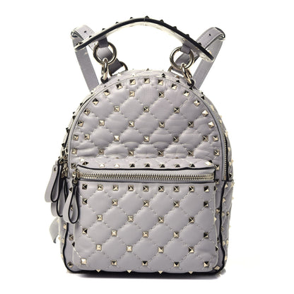 Valentino Garavani Nappa Quilted Mini Rockstud Spike Backpack Pastel Grey 1 of 8