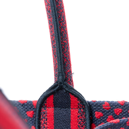Christian Dior Canvas Embroidered Pop Heart I Love Paris Medium Book Tote Red Multicolor 11 of 12