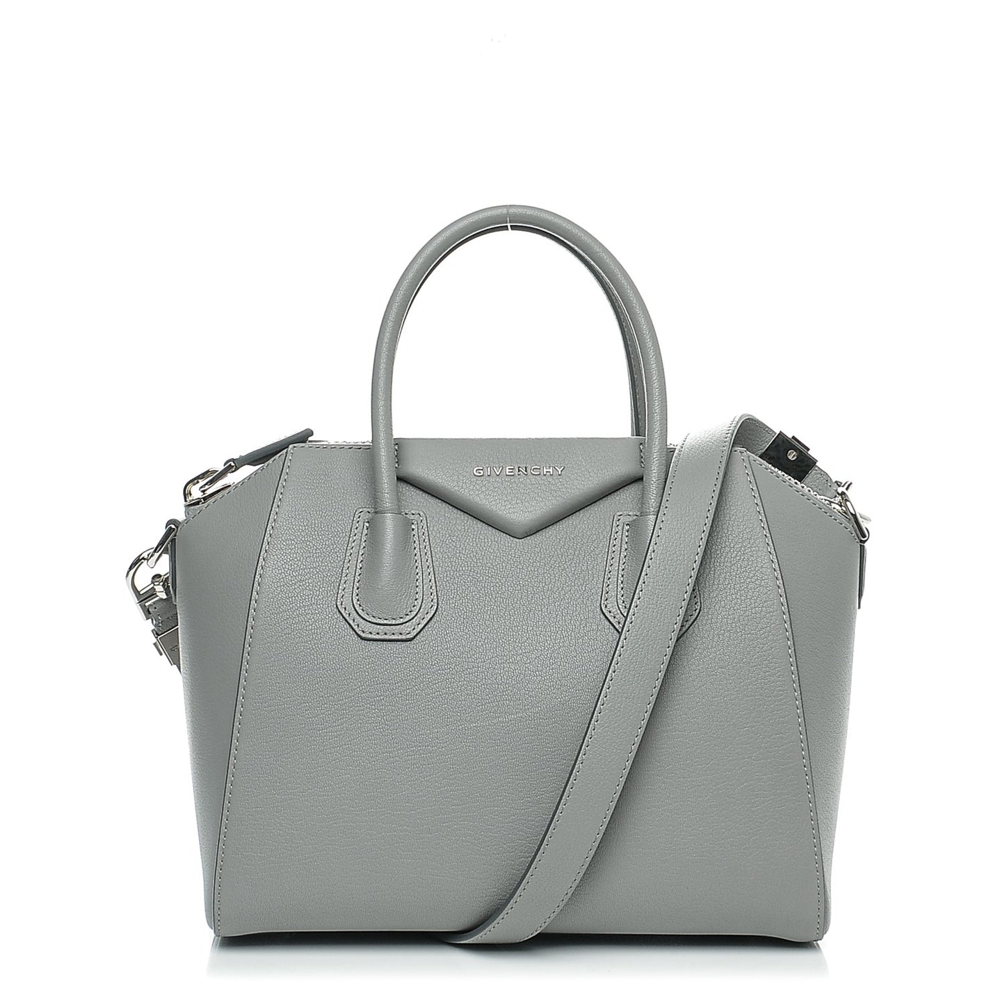 Sugar Goatskin Small Antigona Pearl Grey