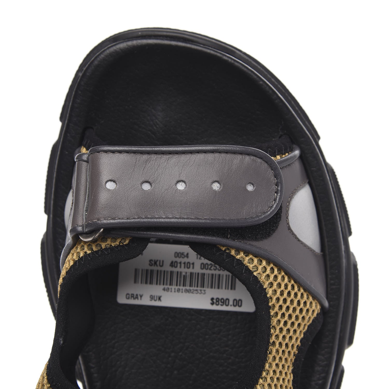 Gucci X SEGA Nappa Mesh Mens Aguru Sandals 9 Loess Black 8 of 10