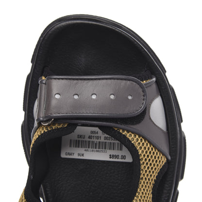 Gucci X SEGA Nappa Mesh Mens Aguru Sandals 9 Loess Black 8 of 10