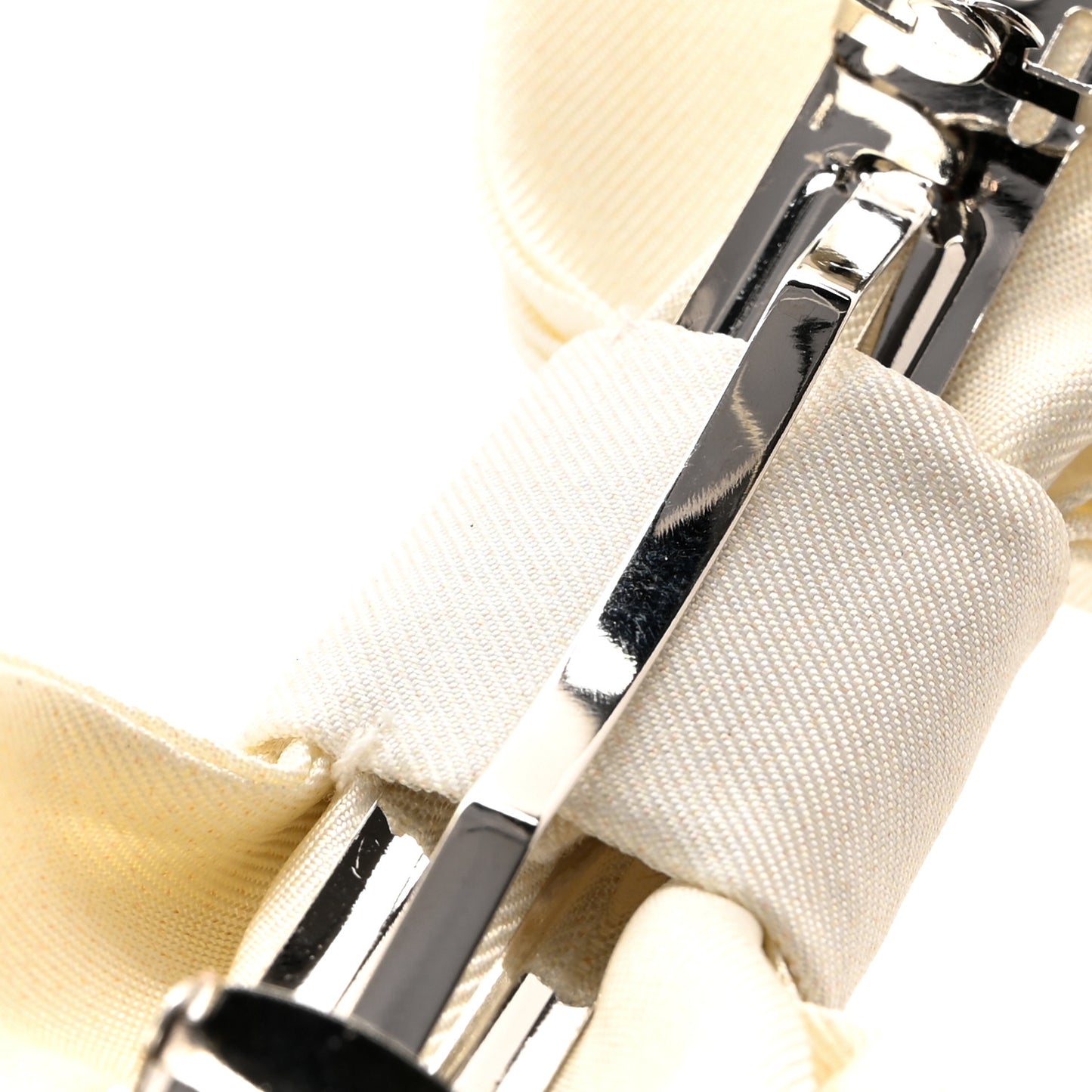 Silk Bow CC Hair Clip White Black