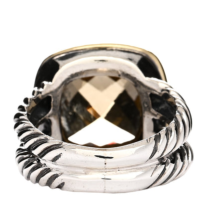 David Yurman Sterling Silver 18K Yellow Gold Diamond Smoky Quartz 11mm Albion Ring 49 5 3 of 4