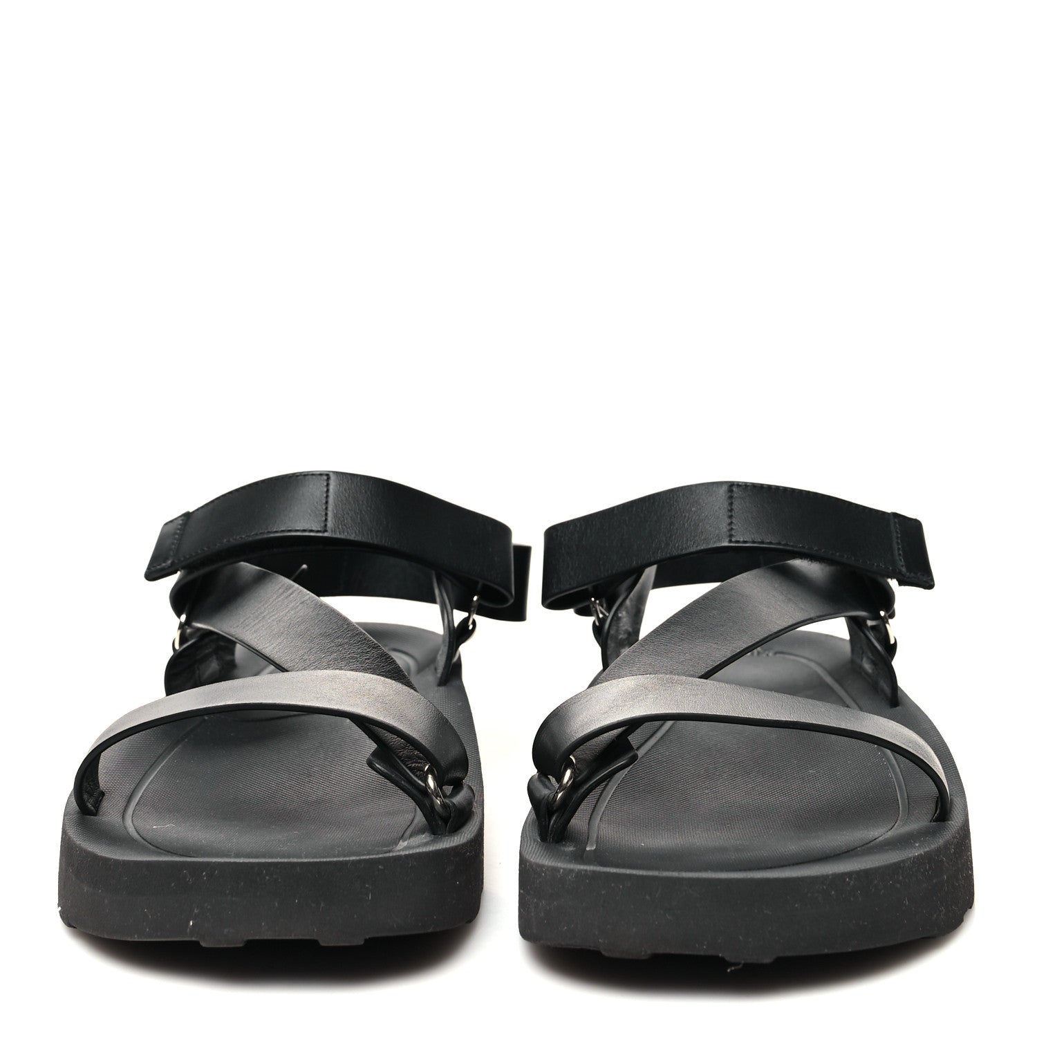 Hermes Calfskin Womens Enid Sandals 43 Black 2 of 9