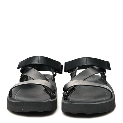 Hermes Calfskin Womens Enid Sandals 43 Black 2 of 9