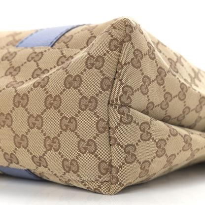 Gucci Monogram Medium Bamboo Bar Tote Blue 10 of 12