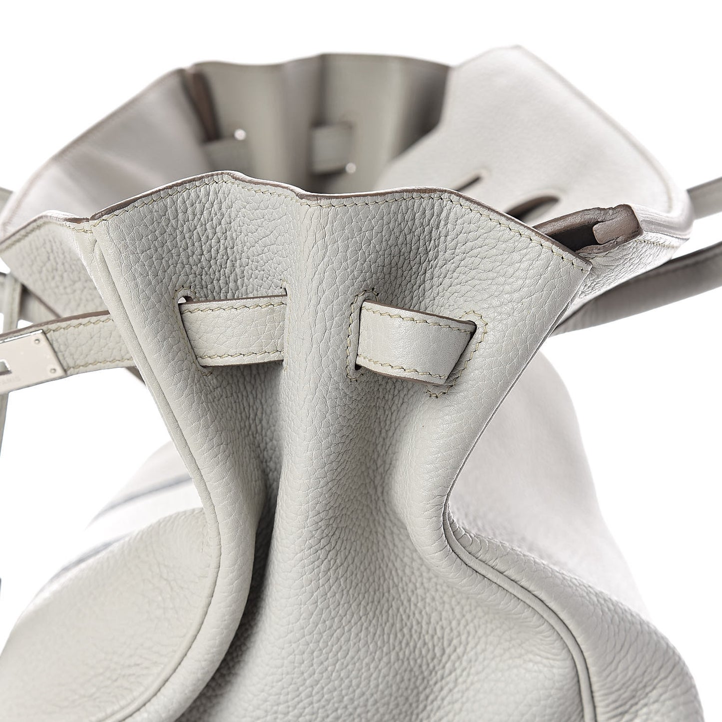 Taurillon Clemence Lizard Club Birkin 35 Gris Perle White Mykonos