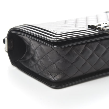 Chanel Lambskin Chevron Quilted Medium Boy Flap Black 6 of 10