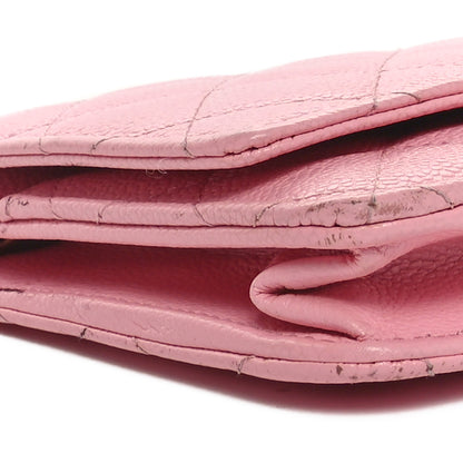 Chanel Caviar Quilted Chain CC Wallet On Chain WOC Pink 10 of 11