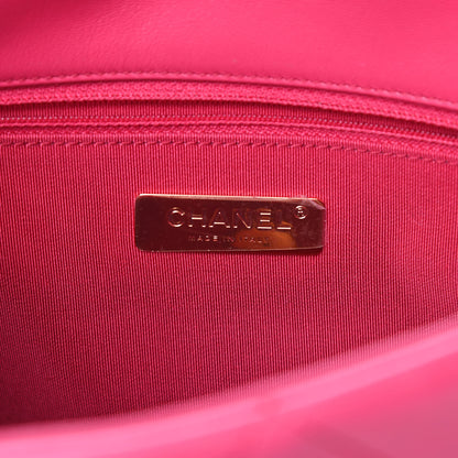 Chanel Goatskin Quilted Large Chanel 19 Flap Dark Pink 6 of 11
